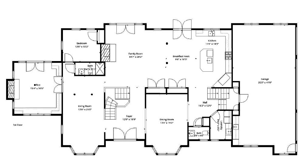 First-floor plan of 54 Burnet Hill Road, Livingston, NJ
