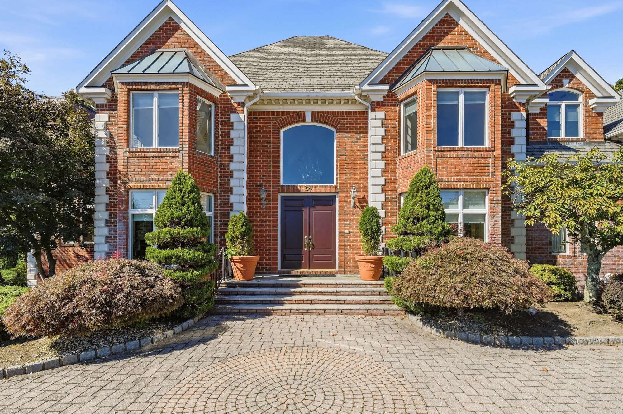 Front entry and double doors at 54 Burnet Hill Road, Livingston